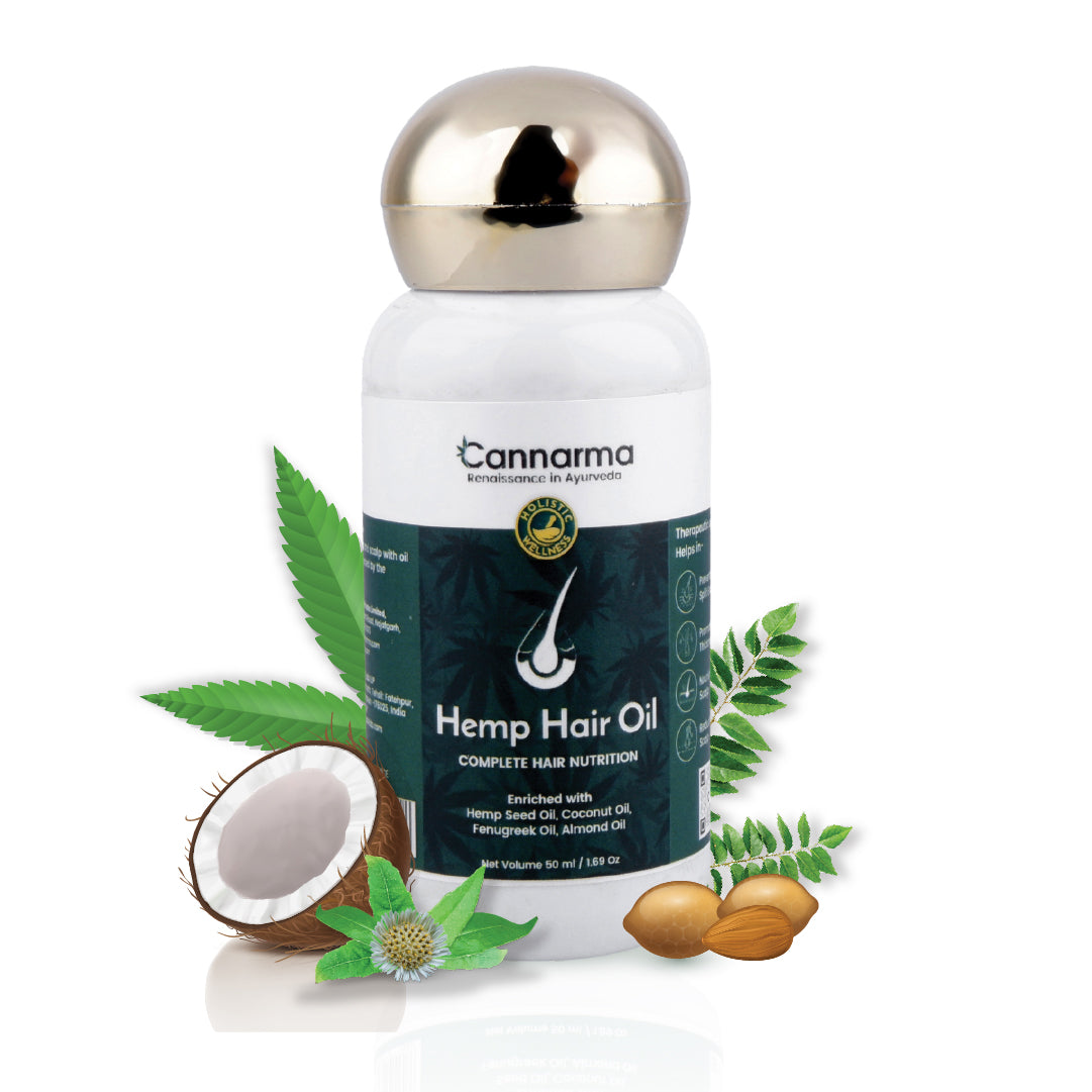 Cannarma Hemp Hair Oil With Coconut & Almond | Omega 3 & 6, Vitamin E | For Nourishes, Moisturizes & Hydrates Hair