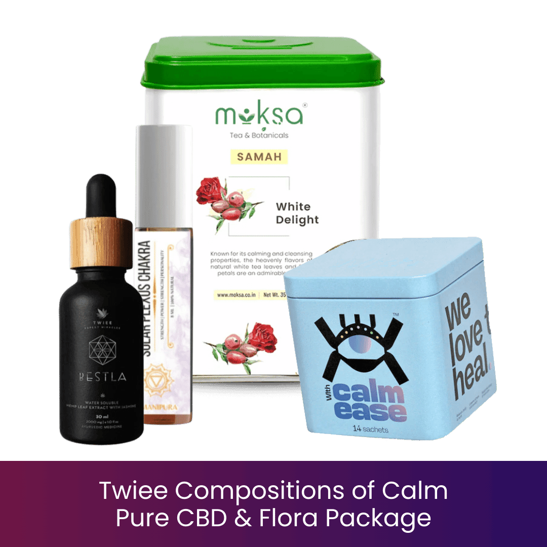 Twiee Compositions of Calm Pure CBD & Flora Package.