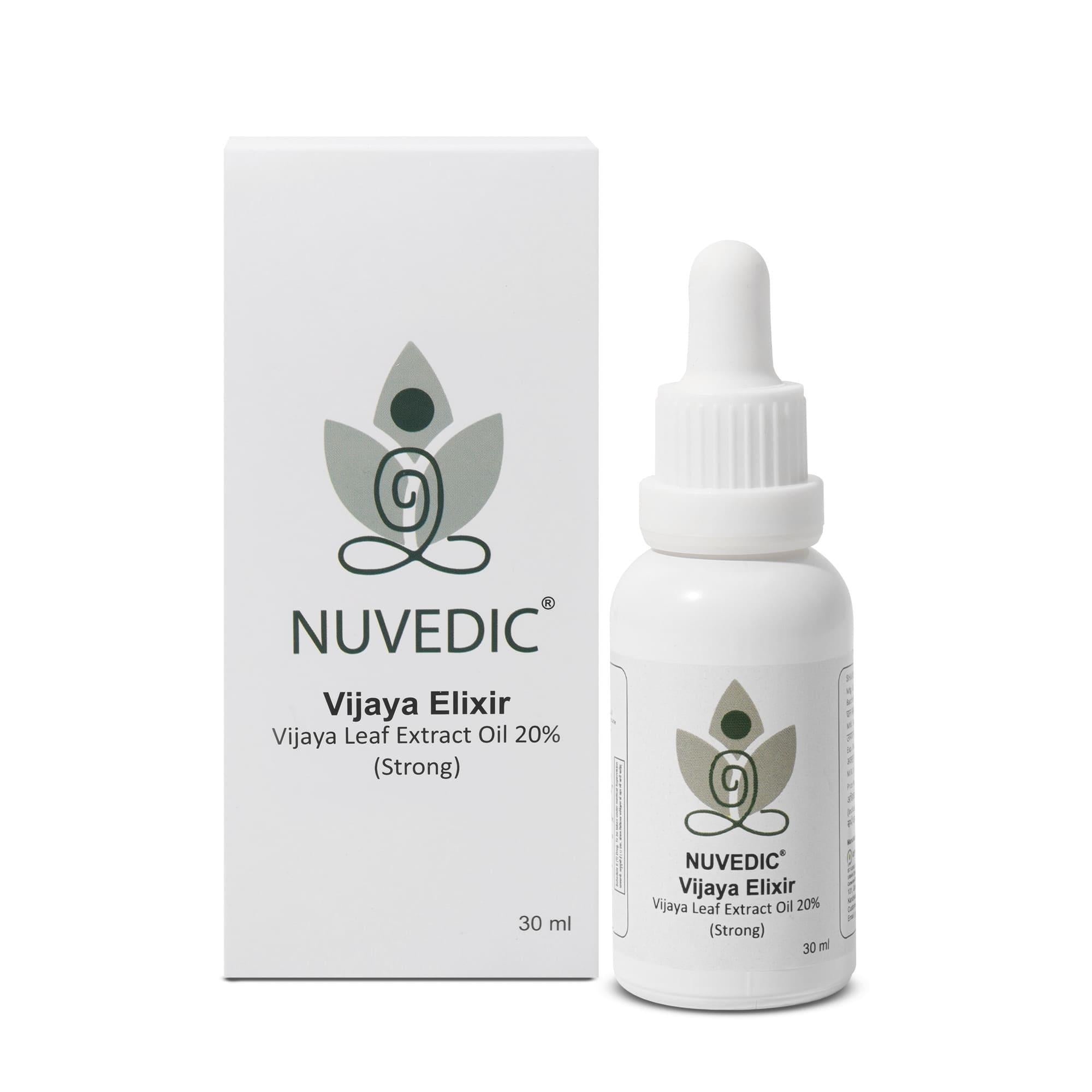 Nuvedic Vijaya Elixir 20% (Strong) | Ayurvedic Cannabis Leaf Extract for Stress, Pain & Sleep.