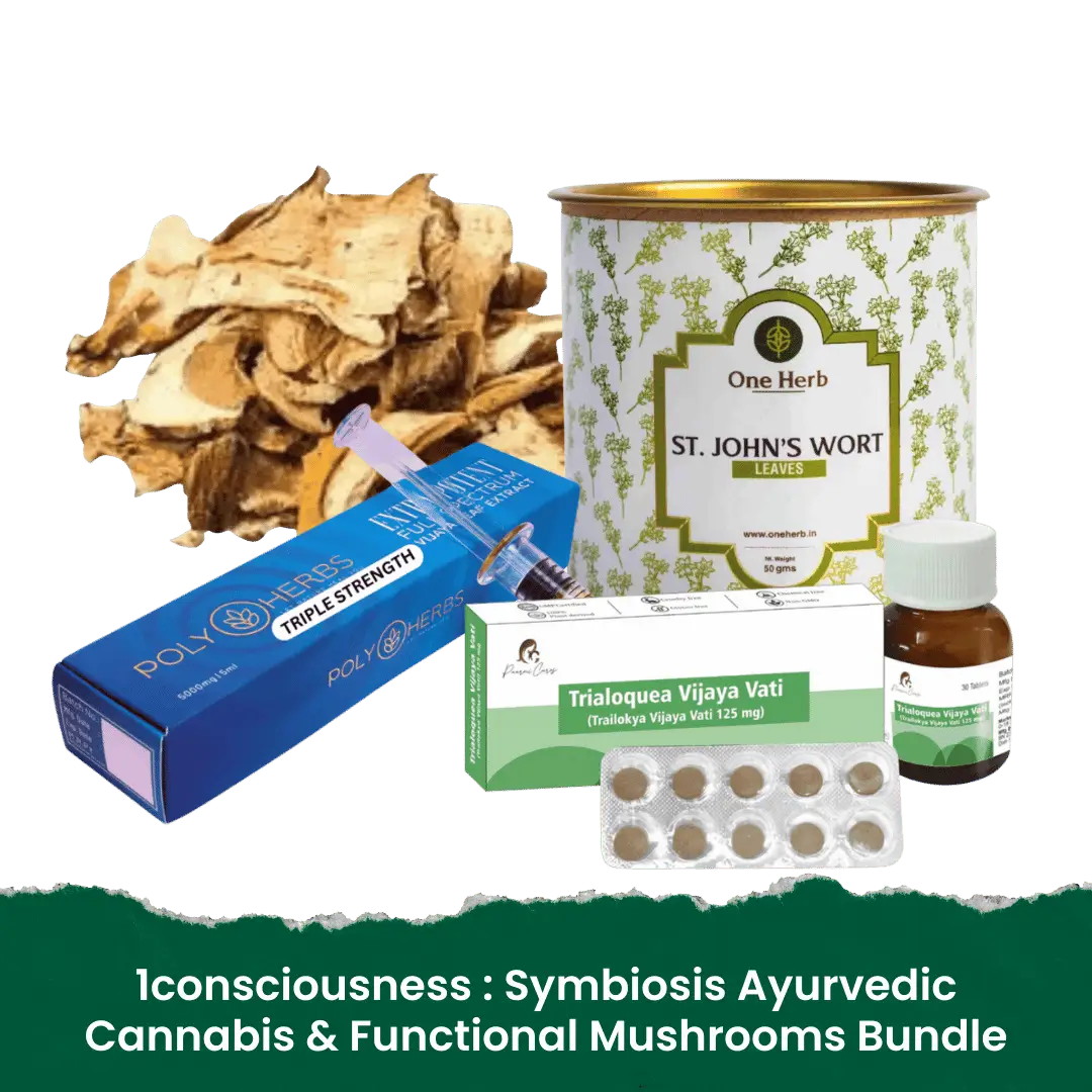 1 consciousness : Symbiosis Ayurvedic Cannabis & Functional Mushrooms Bundle.