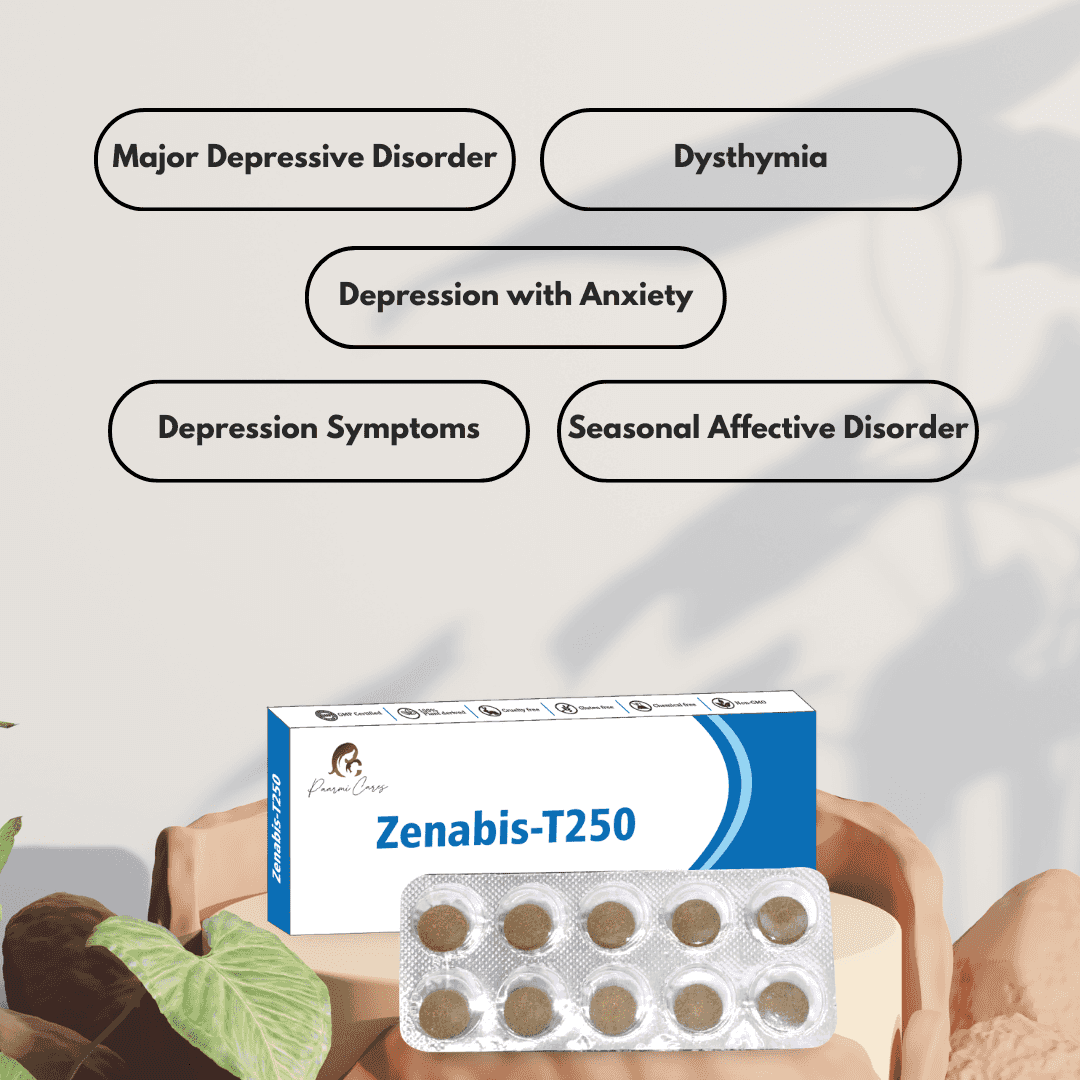 Paarmi Cares- Zenabis-T250 (For Depression)TabletsZenabis T250 for Depression Relief - Paarmi Cares | Holistic Well-being