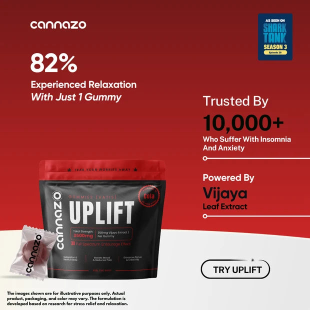 Cannazo Uplift Medical Cannabis Gummies - 350mg Cola Vatis | For Insomnia (Better Sleep) Relief, Relaxation & Unwinding
