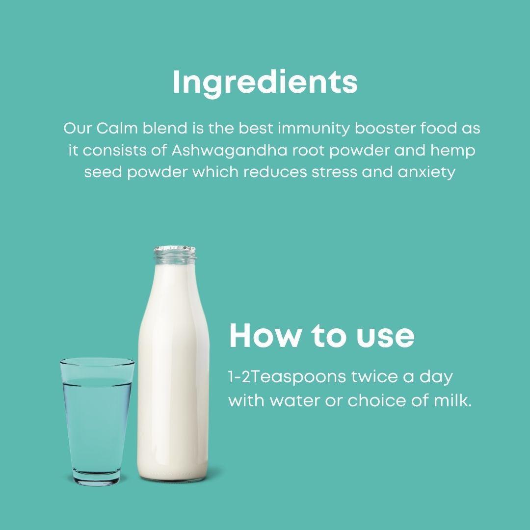 Health Horizons Calm | Ashwagandha and Hemp Blend | Powder for Stress Relief (120 gm).