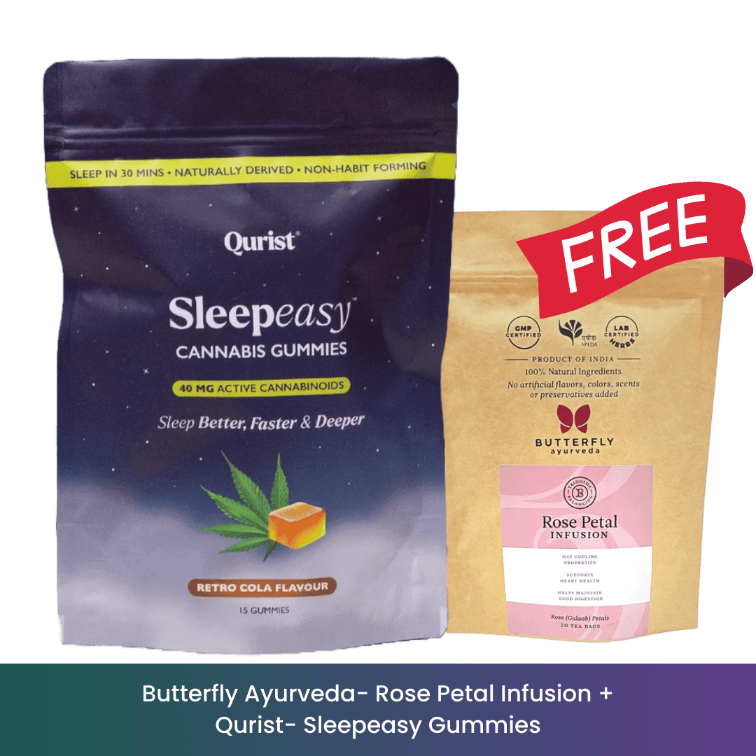 Freedom to Heal Bundle: Free Rose Petal Infusion with Qurist Sleepeasy Gummies.
