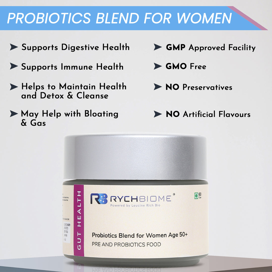 RychBiome by BugSpeaks - Probiotics Blend for Women Age 50+ (60 Capsules)