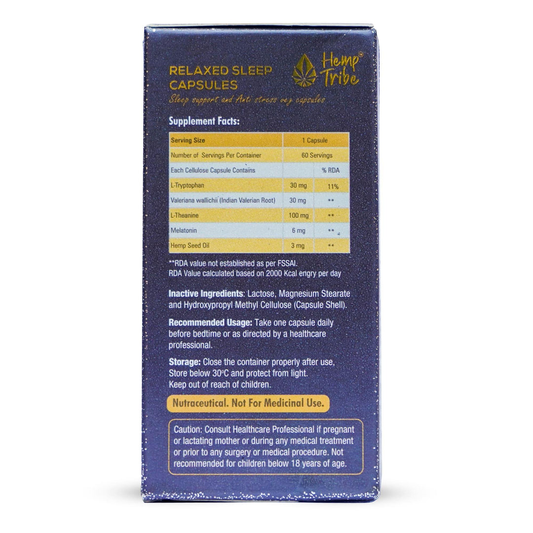 Hemp Tribe- Relaxed sleep CapsulesCapsulesHemp Tribe Relaxed Capsules - Natural Sleep Aid | Quality Rest