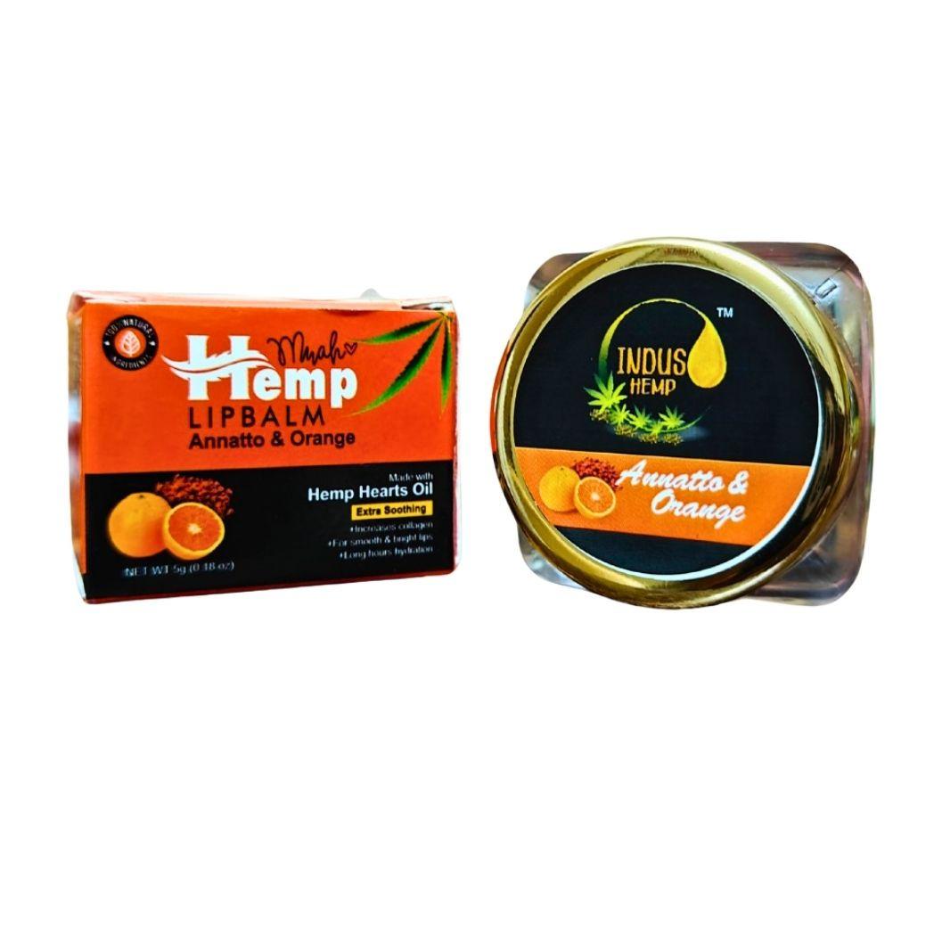 Indus Hemp Lip Balm Annatto & Orange | SPF 15 For Plumper & Supple Lips.
