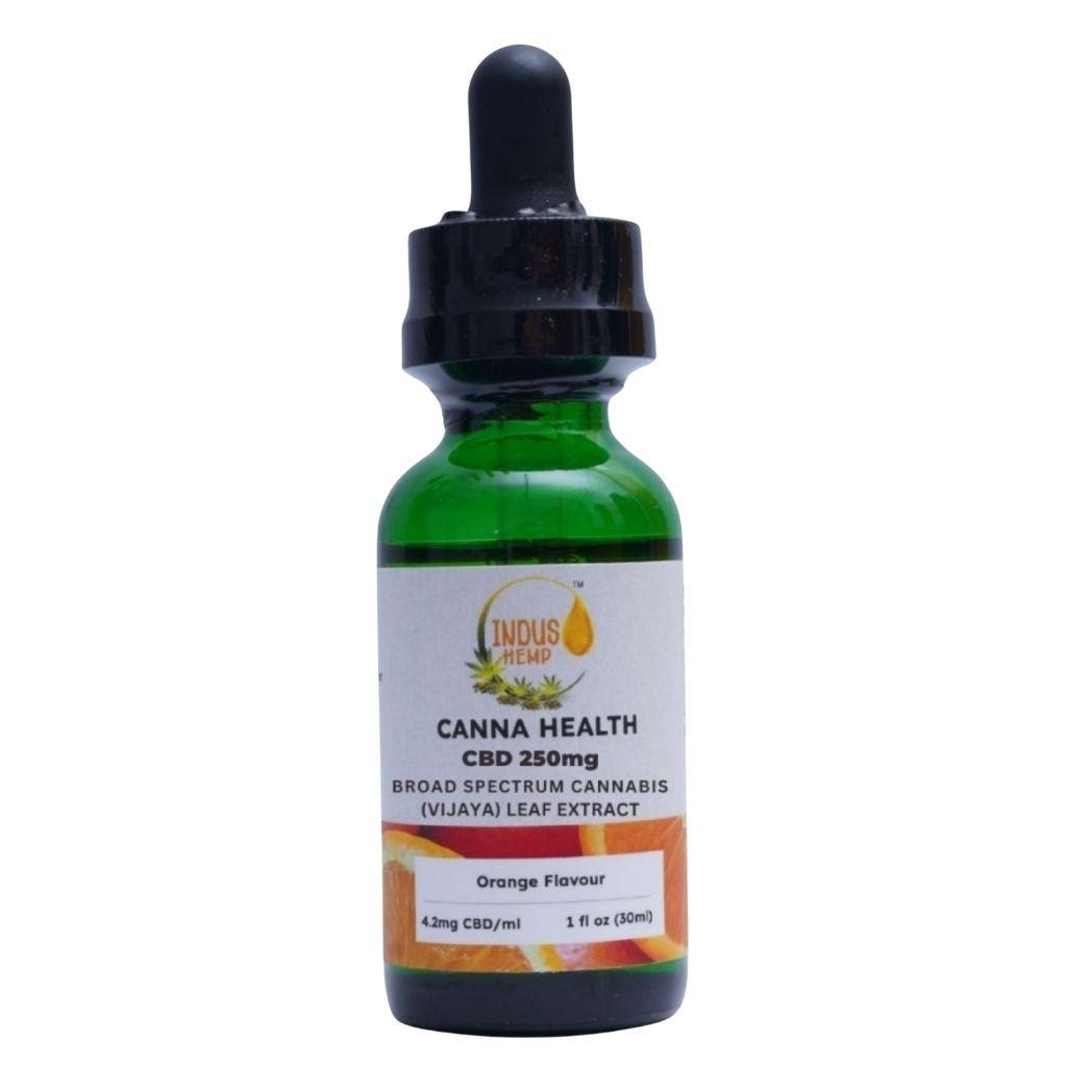 Indus Hemp Canna-Health CBD Oil -250mg Orange Flavour.