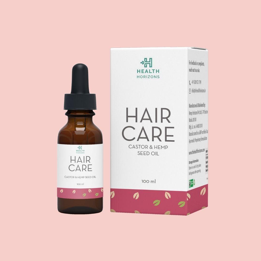 Health Horizons Hair Care | Cold Pressed Hair oil | Castor and Hemp Seed Oil | For Men and Women - 100ml.