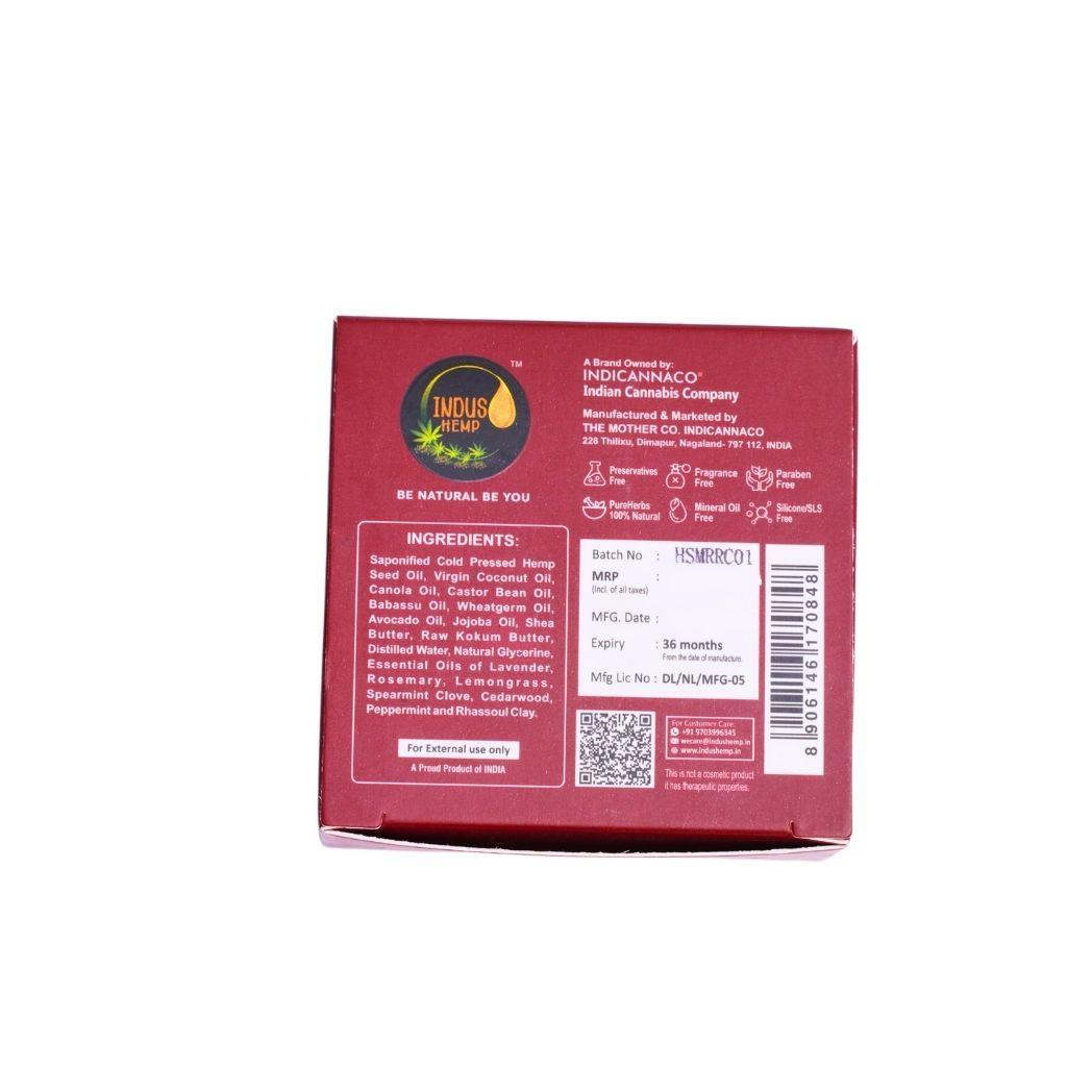 Indus Hemp Moroccan Red Rhassoul Clay | Luxury Shampoo Bar | Stimulates Scalp For Soft Fuller & Shinier Hair.