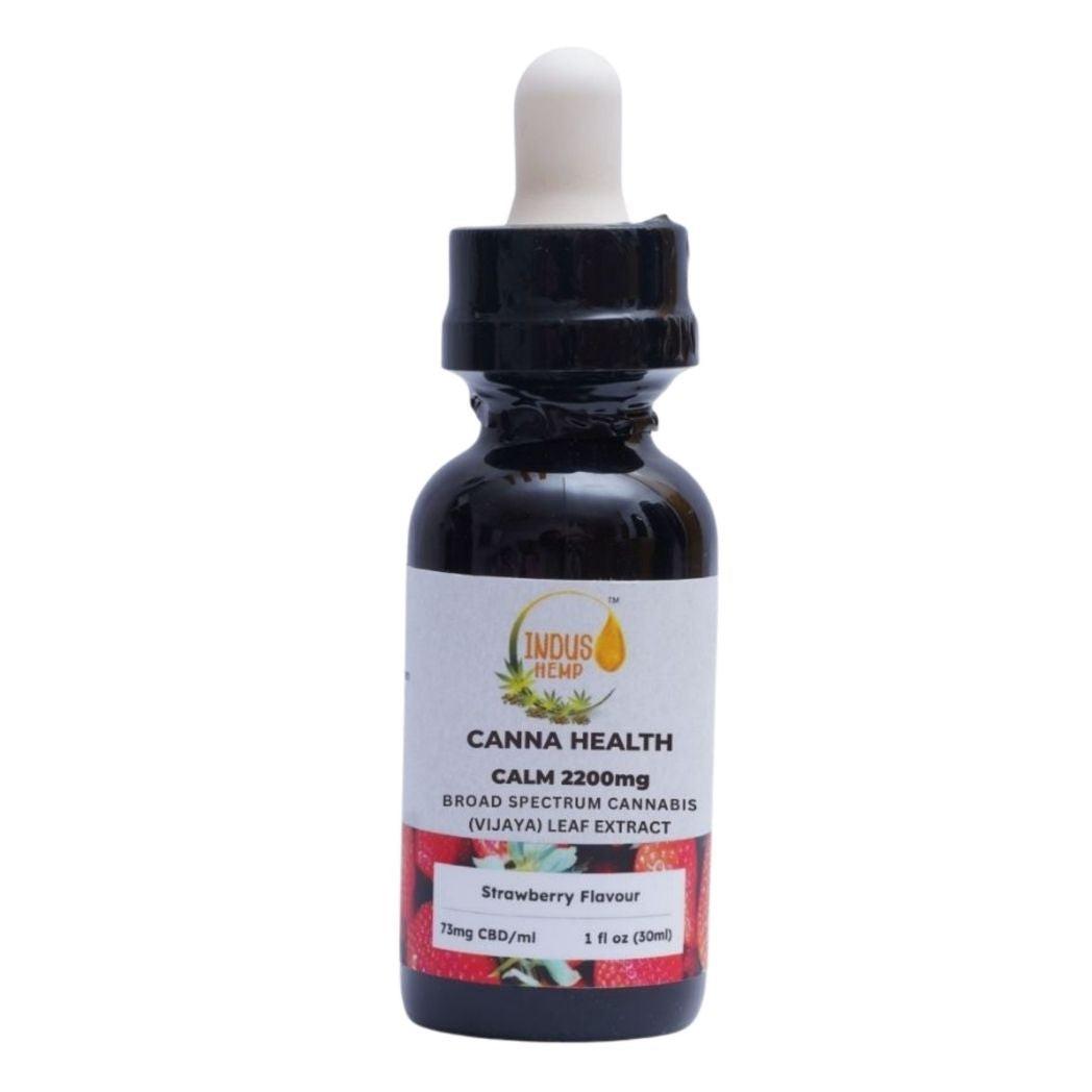 Indus Hemp Calm 2200mg | Strawberry Broad Spectrum CBD Oil for Anxiety.