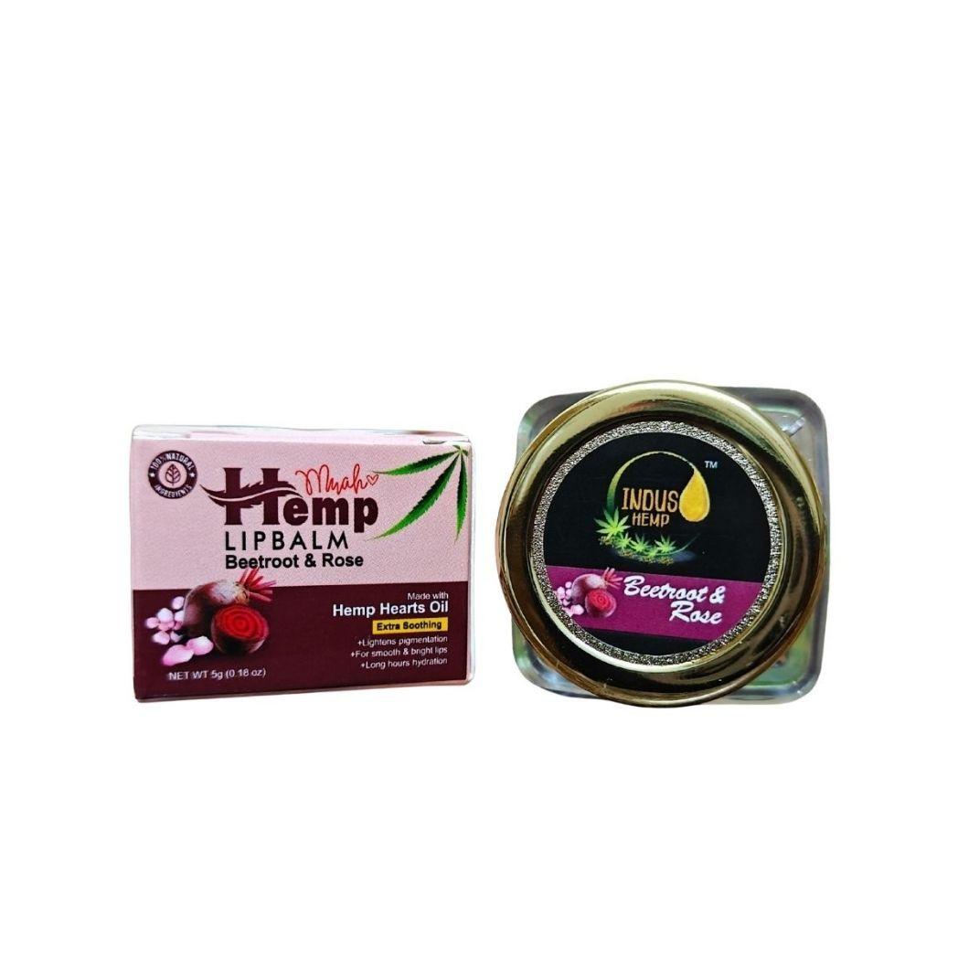 Indus Hemp Lip Balm | Beetroot & Rose SPF 15 | For Soft & Baby Pink Lips.