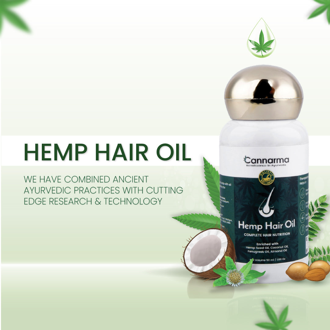 Cannarma Hemp Hair Oil With Coconut & Almond | Omega 3 & 6, Vitamin E | For Nourishes, Moisturizes & Hydrates Hair