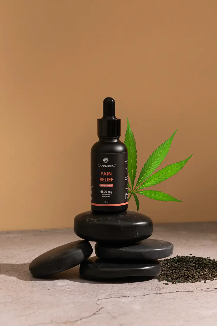 Cannabliss Pain Relief – Extra-Strength THC rich Oil – 1500mg/4500mg ( Peppermint and Turmeric).