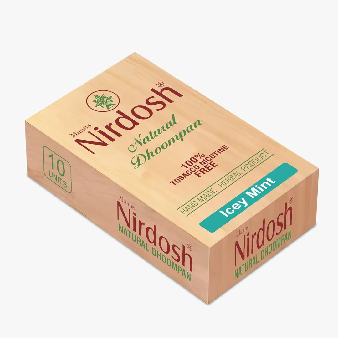 Nirdosh Herbal Smoke Sticks – Icey Mint Flavor | 100% Tobacco & Nicotine-Free | Pack of 10