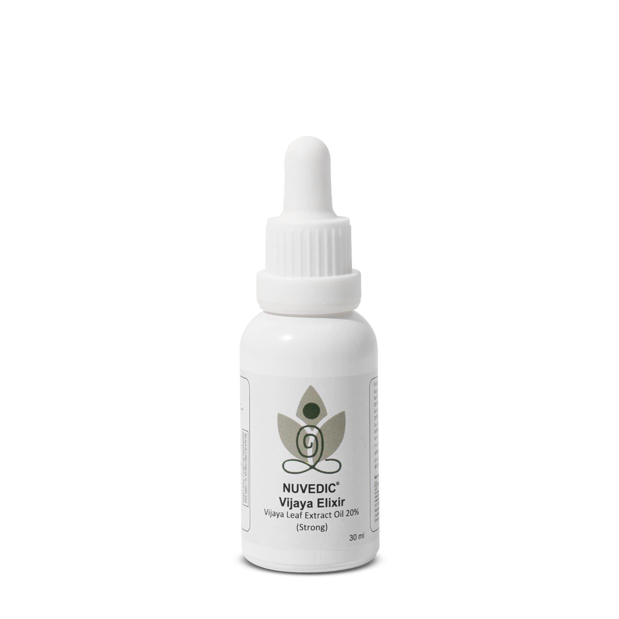 Nuvedic Vijaya Elixir 20% (Strong) | Ayurvedic Cannabis Leaf Extract for Stress, Pain & Sleep.