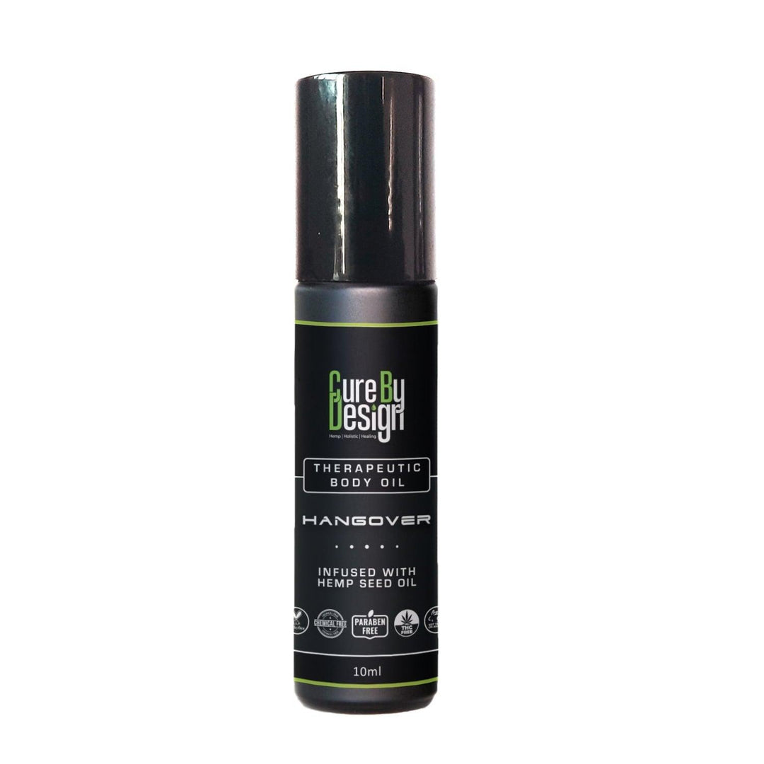Cure By Design- Hangovertherapeutic body oilHangover Cure Therapy Oil - Grapefruit, Hemp | Ease Fatigue