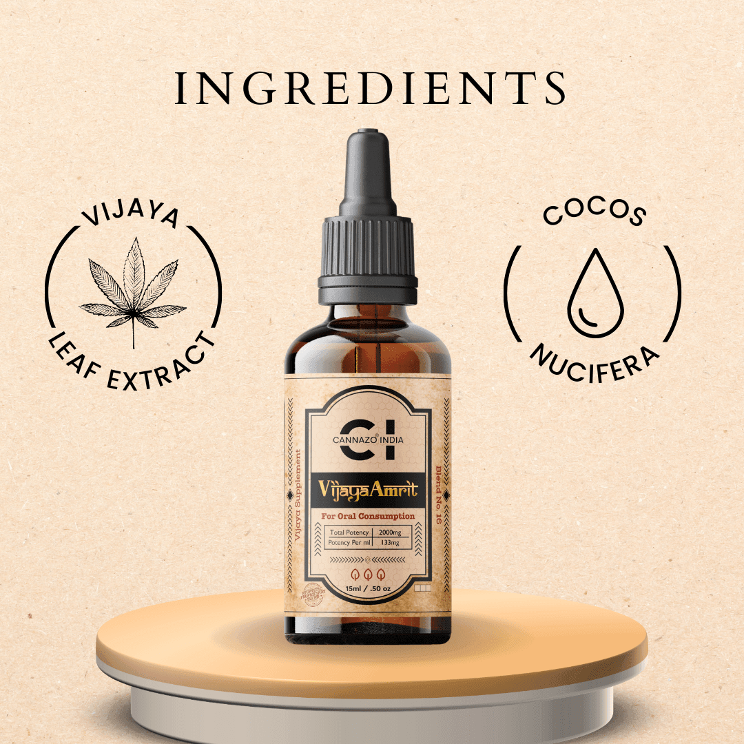 Cannazo - Vijaya Amrit CBD Rich Oil ( 4:1 ) | Neuro & Immuno Protective | 133mg per ml.