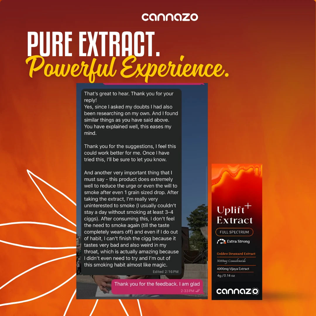 Cannazo Uplift Plus - Strong Full-Spectrum Extract for Chronic Pain, De-Addiction and Insomnia