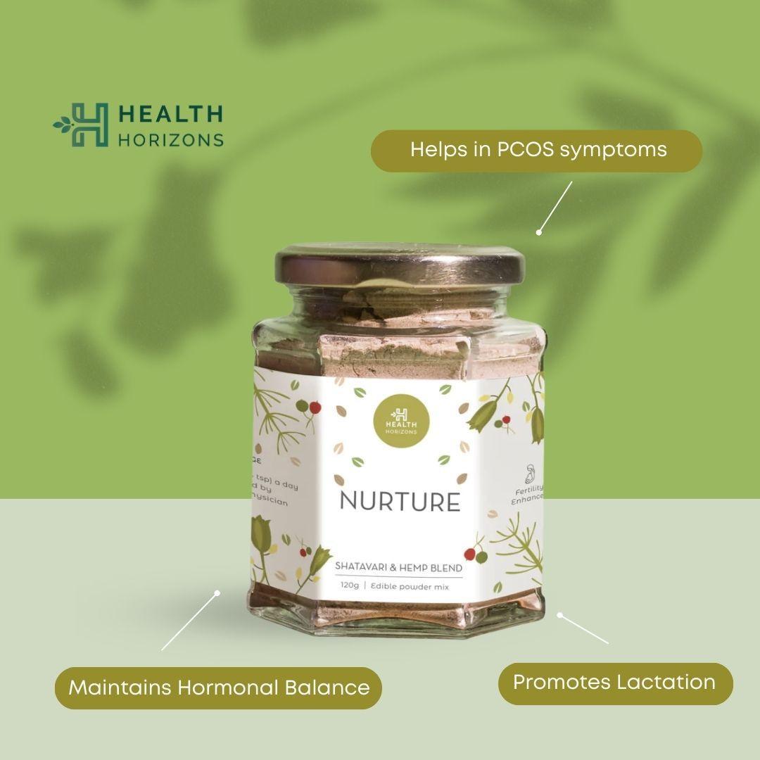Health Horizons Nature | Shatavari and Hemp Blend | For Hormonal Balance and Fertility Support.