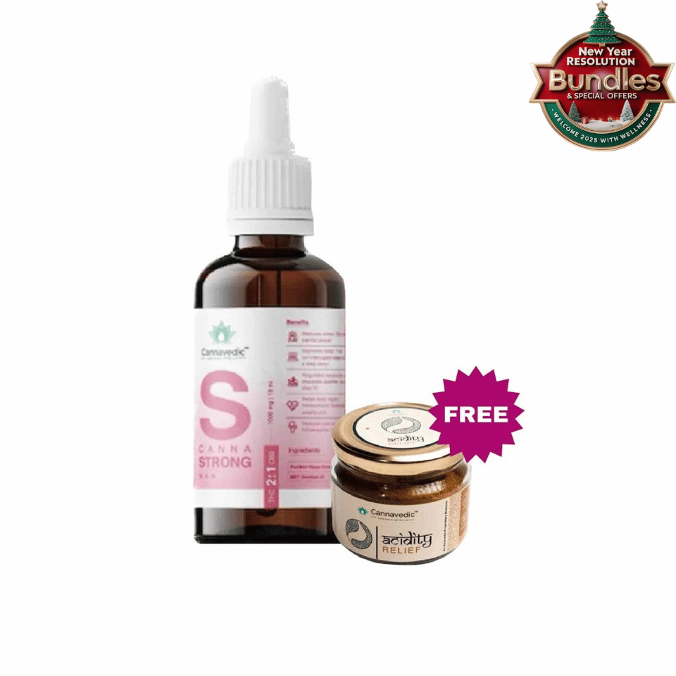 Special Offer - Free Cannavedic - Acidity Relief with CannnaStrongTHC+CBD Oil