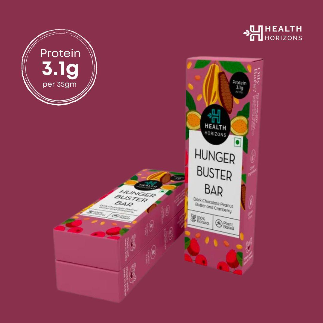 Health Horizon Hunger Buster Bar- Made With Bajra, Rice Crisps And Dates- Pack of 3Millet BarHunger Buster Millet Bar | Wholesome & Energizing Snack