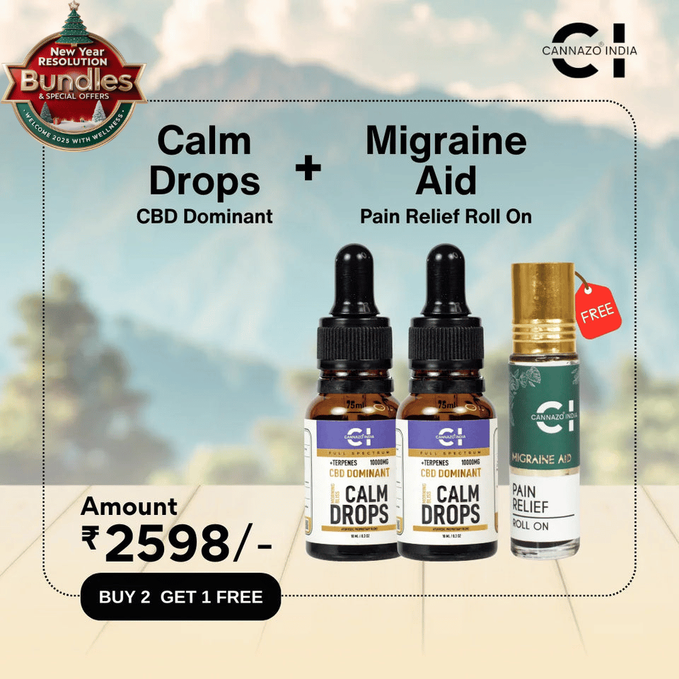 Cannazo- Deep Relaxation ( Stress Relief) – Calm Drops (Buy 2 Get 1 Migraine Aid Free)