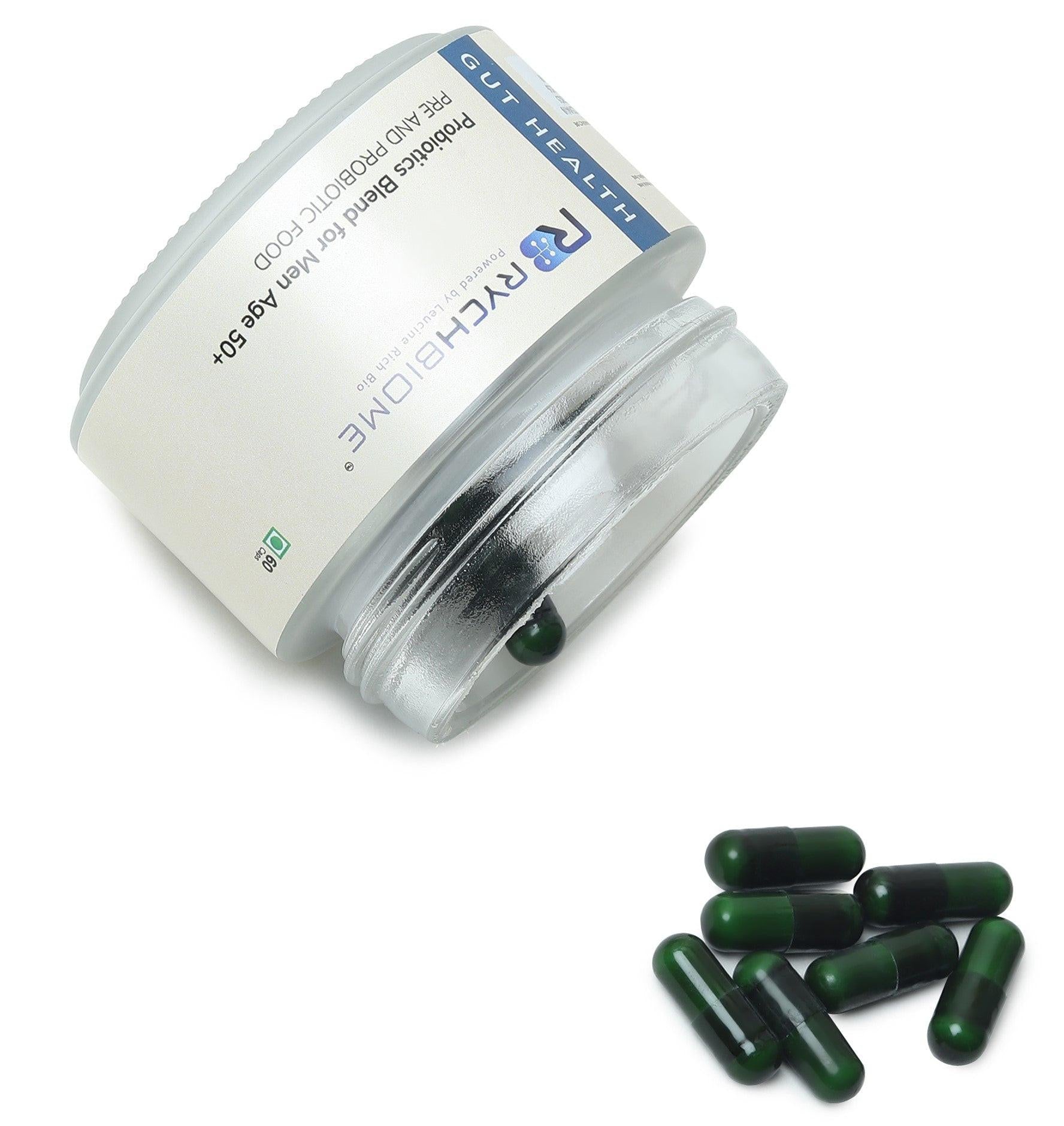 RychBiome by BugSpeaks - Probiotics Blend for Men Age 50+ (60 Capsules).