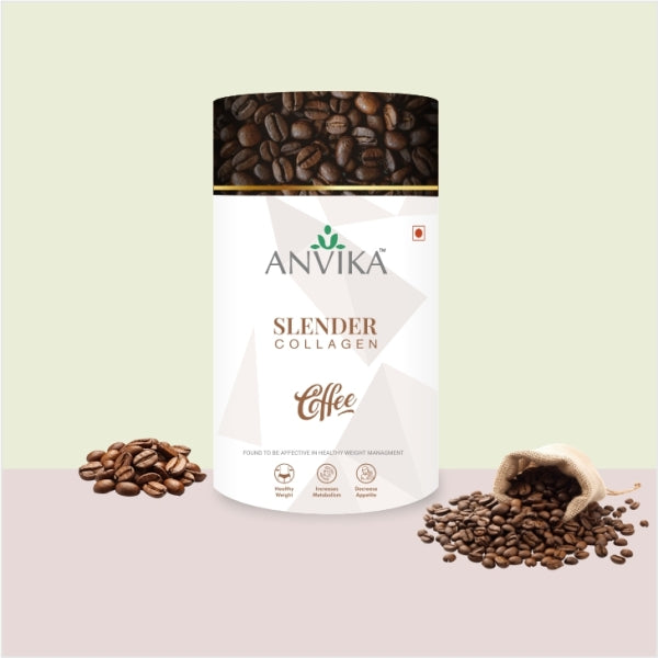 Anvika Slender Collagen with 100% Arabica Coffee & Marine Collagen Peptides for Weight Management