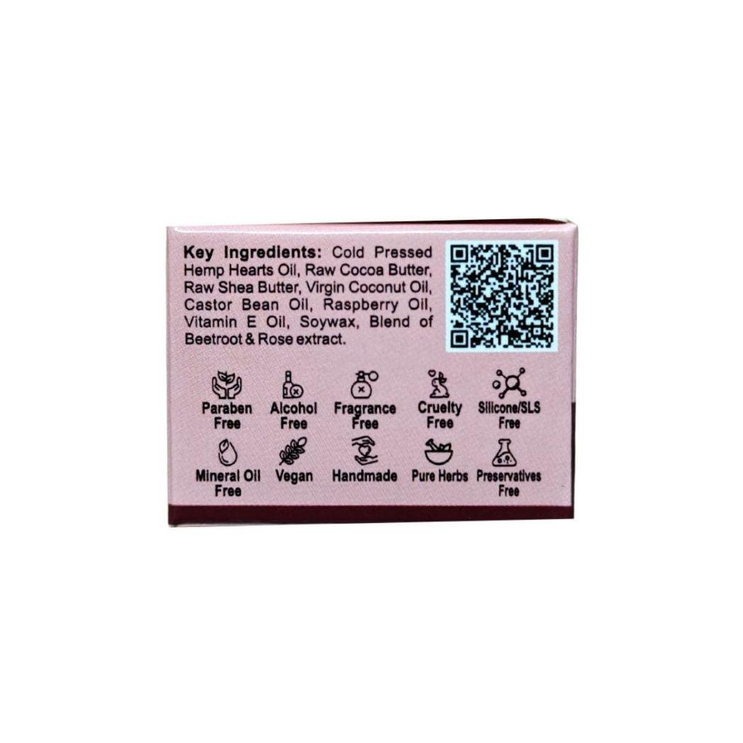 Indus Hemp Lip Balm | Beetroot & Rose SPF 15 | For Soft & Baby Pink Lips.