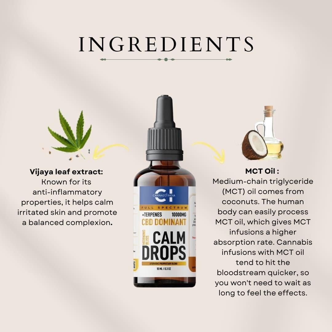 Cannazo Calm Drops – CBD Dominant Oil – Morning Bliss.