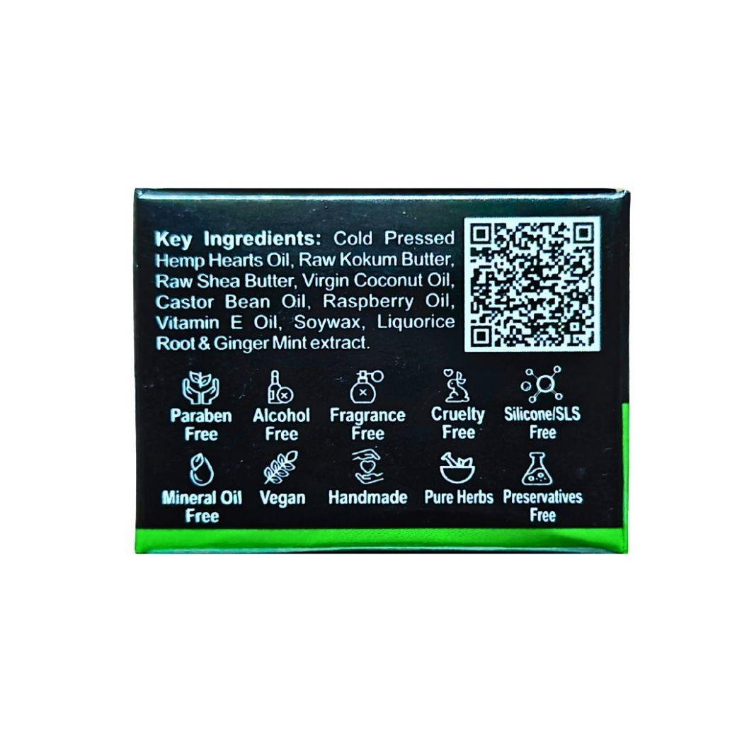 Indus Hemp Lip Balm | Liquorice & Ginger Mint | SPF 15 Lightens Dark/Nicotine Lips & Freshens Breath.