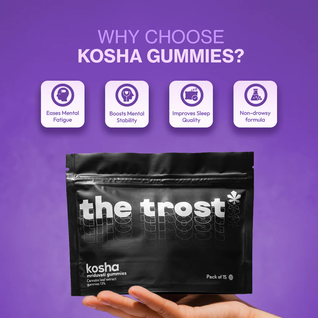 The Trost - Kosha Gummies (Berry Blast Flavor) - Extra Strong Cannabis Gummies (Mriduvati) - 13% Cannabis Extract