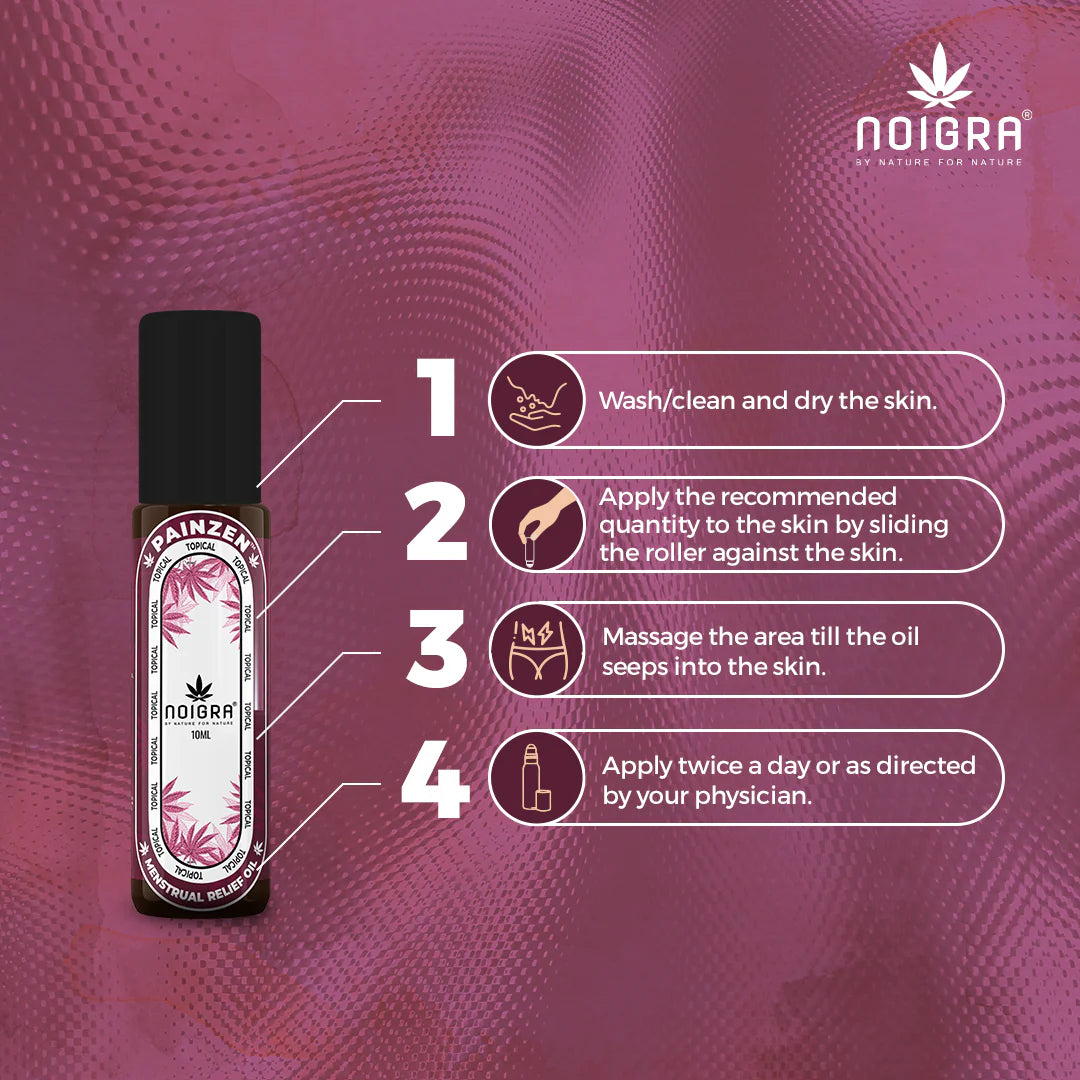 Noigra Painzen Menstrual Relief Roll-On with Vijaya Leaf Extract.