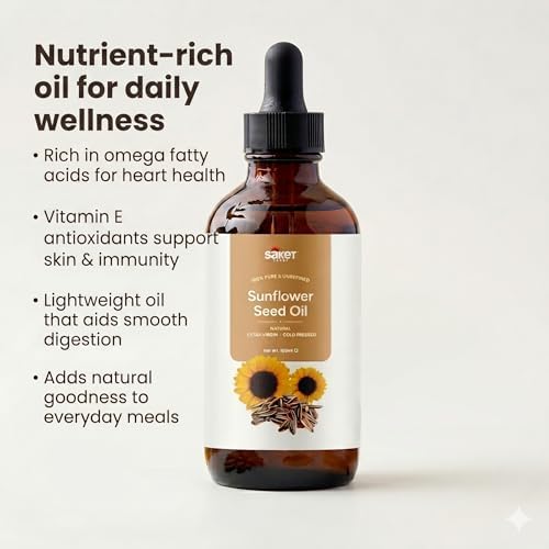 Saket Foods White Sesame & Sunflower Seed Oil Combo - Cold Pressed | 100ml Each
