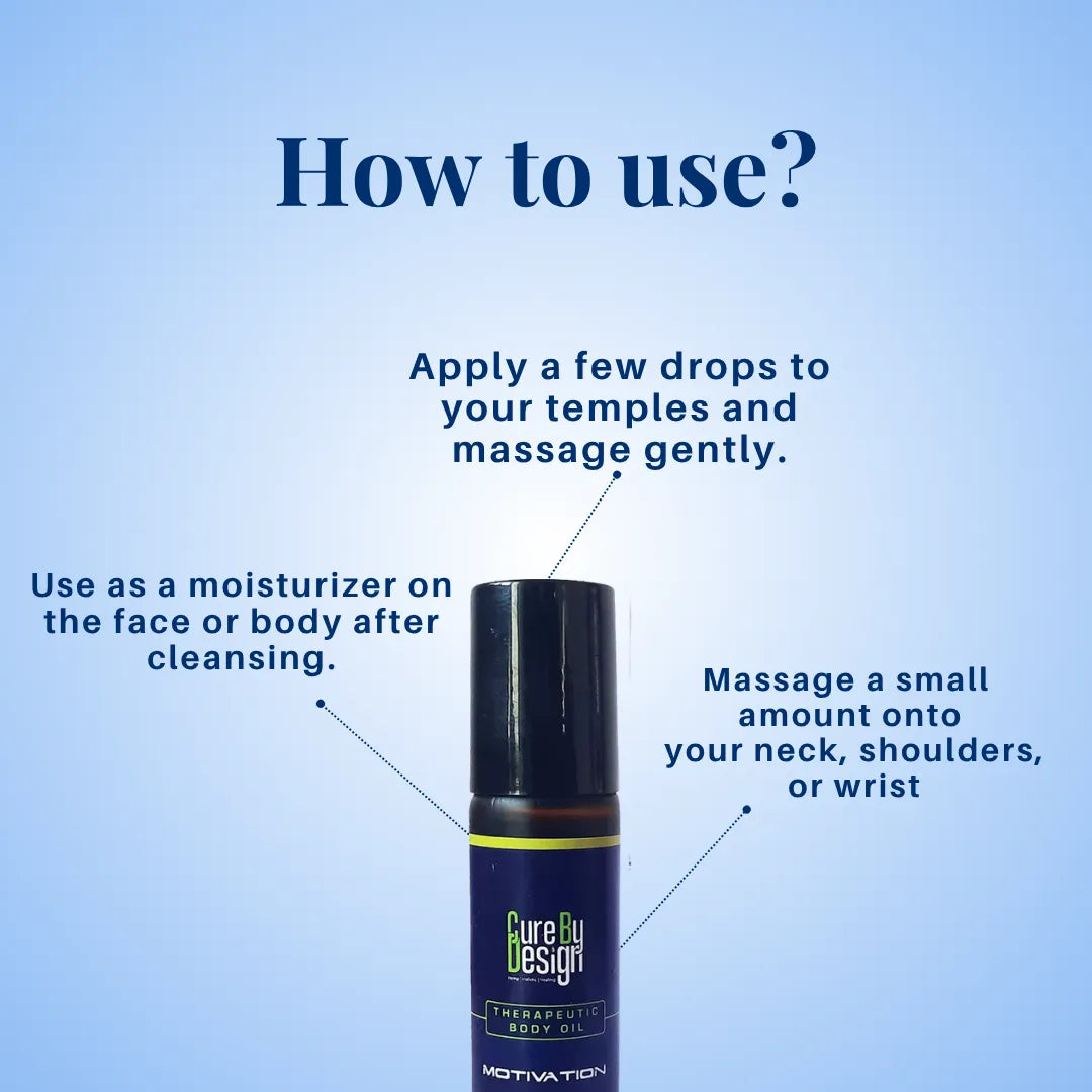 Cure By Design Motivation Roll-On 10ML – Natural Aromatherapy Blend for Energy & Positivity.