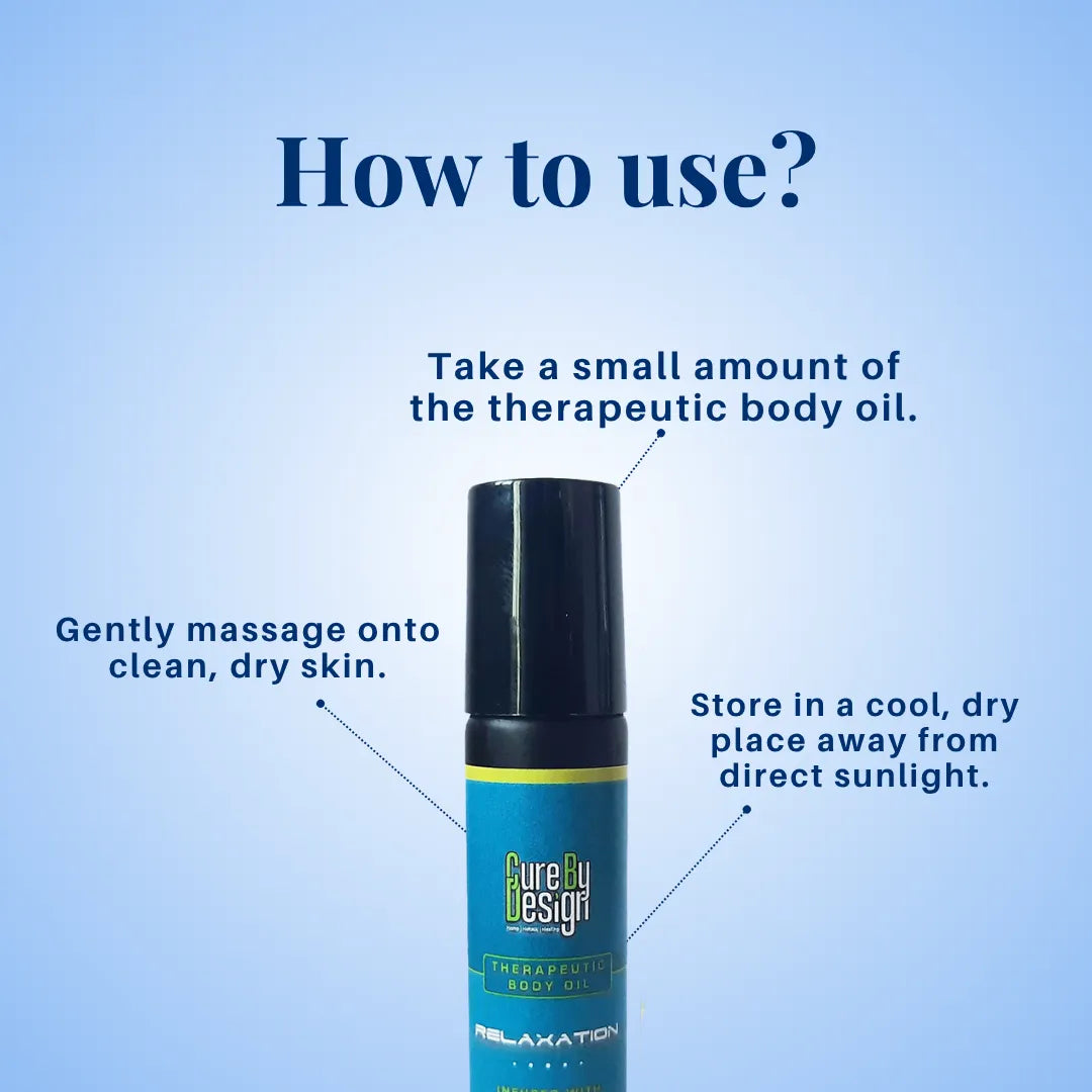 Cure By Design Therapeutic Healing Roll On – Relaxation with Hemp Seed & Essential Oils (10ml).