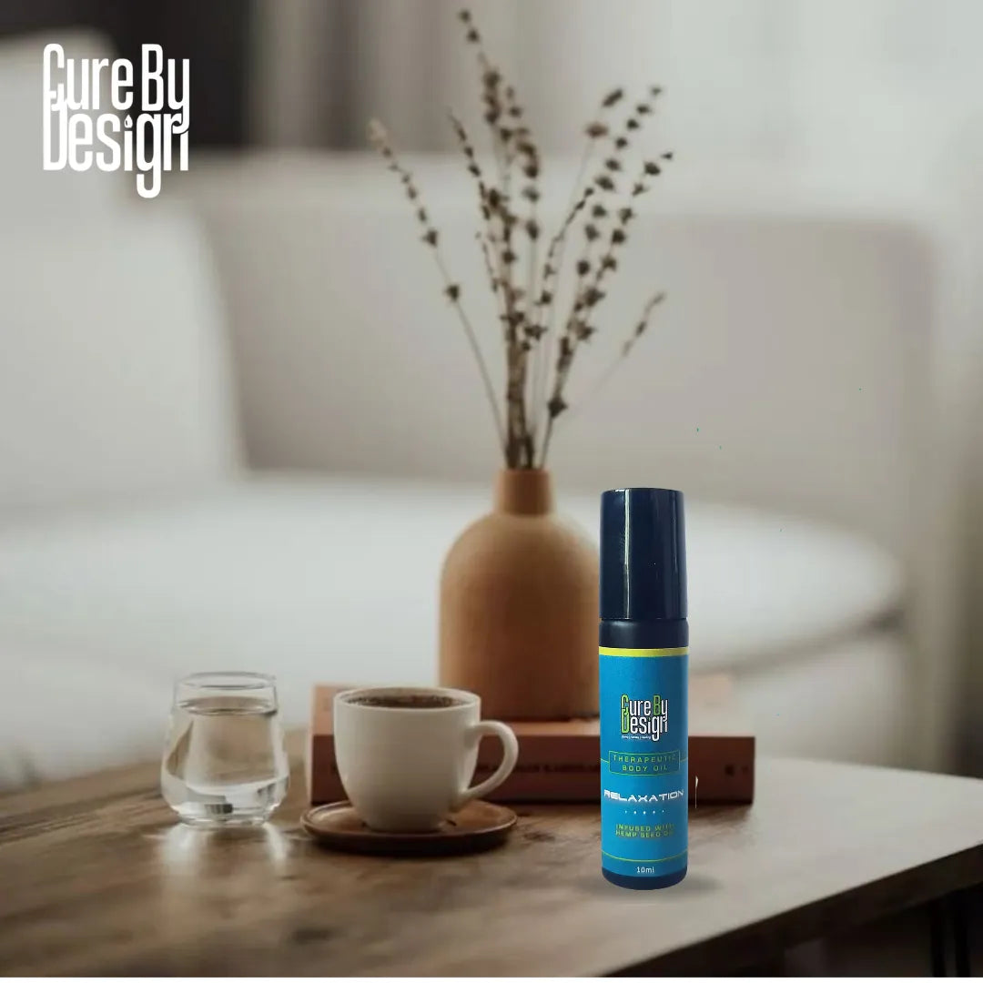 Cure By Design Therapeutic Healing Roll On – Relaxation with Hemp Seed & Essential Oils (10ml)