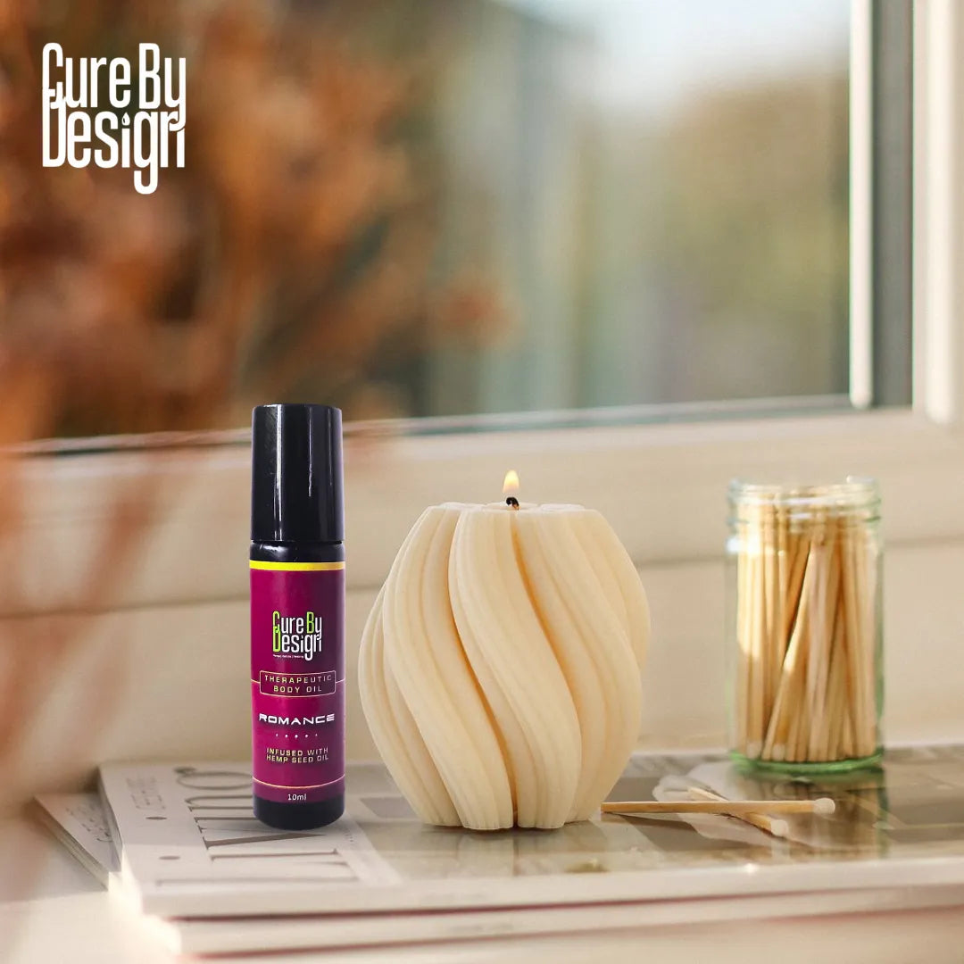 Cure By Design Therapeutic Body Oil Roll-On for Romance 10ml | Natural Aphrodisiac Blend.