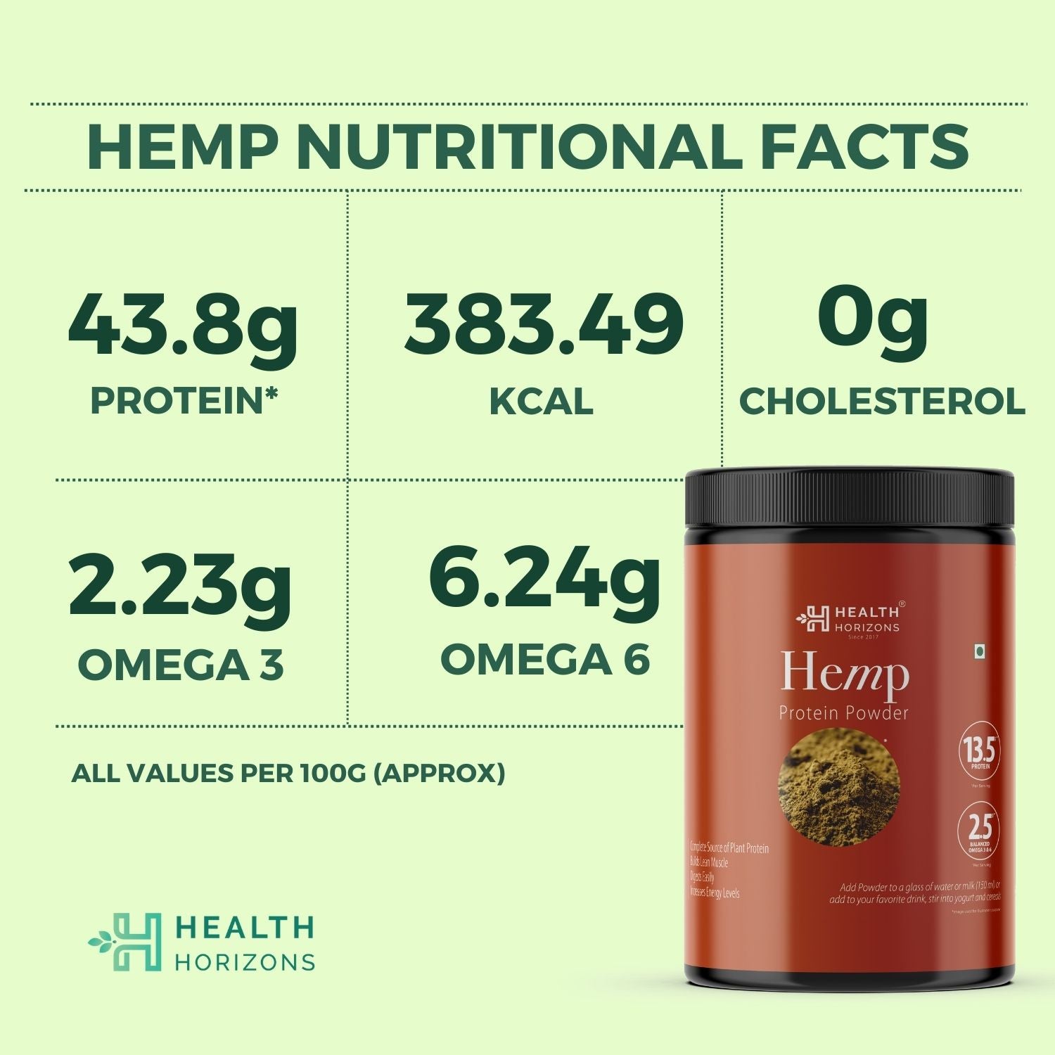 Health Horizons Hemp Protein Powder - Earthy Flavour - CBD Store India