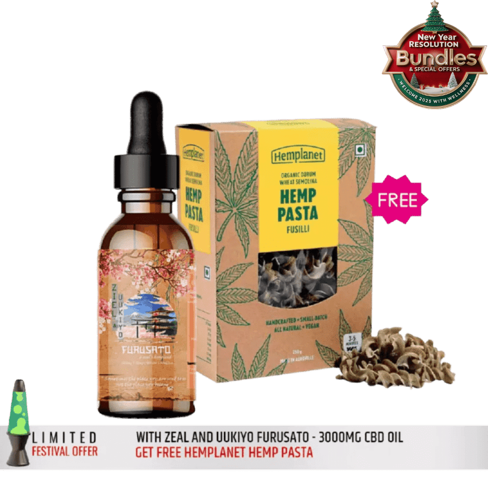 Free Hemplanet Hemp Pasta with Ziel&Uukiyo FURUSATO - 3000mg CBD OilmedicineZIEL&UUKIYO Bundle for Inner Peace | CBD Store India
