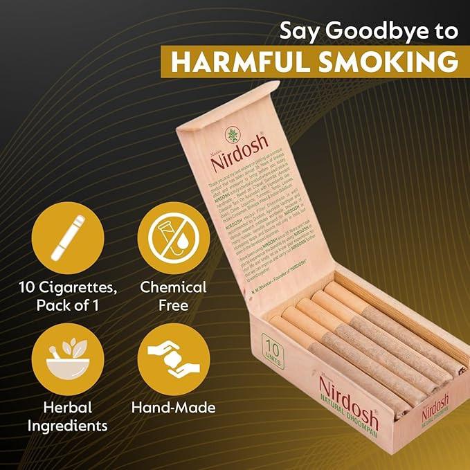 Nirdosh Herbal Smoke Sticks – Premium Flavor 100% Tobacco & Nicotine Free – Natural Ayurvedic Dhoompan.