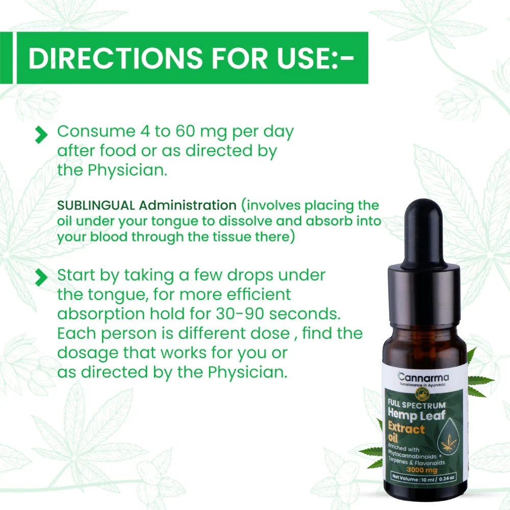 Cannarma Ultra premium Full Spectrum Cannabis Leaf Extract Oil 10ml- 30% (3000mg)Cannabis OilCannarma Ultra premium Full Spectrum Cannabis Leaf Extract Oil 3000mg