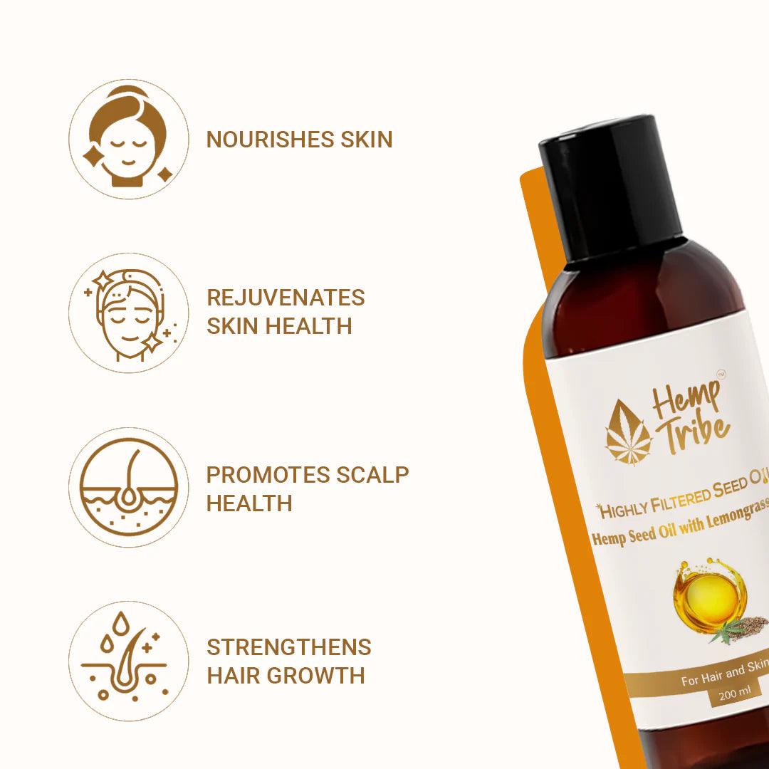 Hemp Tribe- Highly filtered seed oilHemp Seed OilHemp Tribe Oil - Hemp Seed Oil with Lemongrass | Nourishing Blend