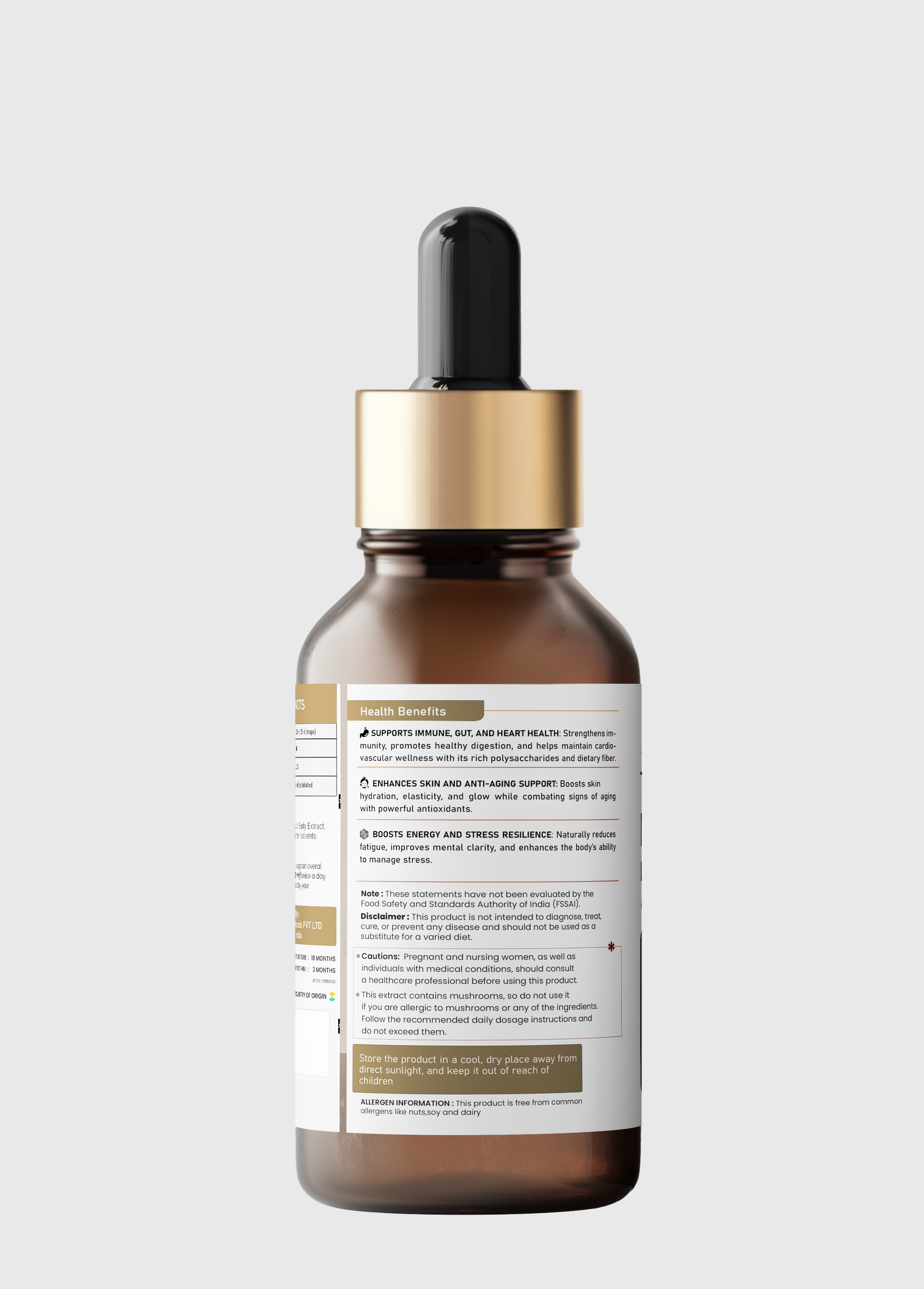 Miracles Mushroom - Tremella Mushroom Liquid Extract -  30ml.