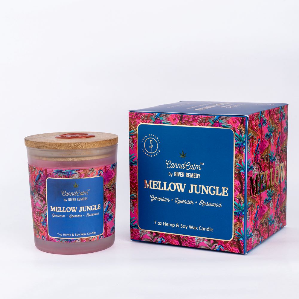 River Remedy Mellow Jungle Hemp CandleHemp CandlesMellow Jungle Hemp Candle - Relaxing Aroma | 7Oz Eco Wax
