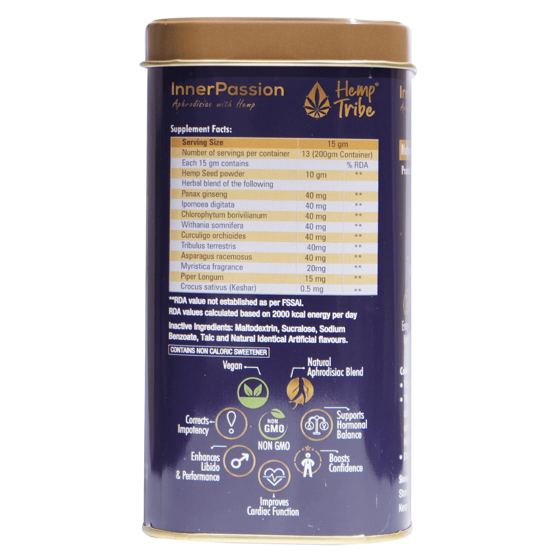 Hemp Tribe- InnerPassion | Boost Energy and General WellbeingVitamins & SupplementsHemp Tribe InnerPassion - Energy Boost Supplement | Stress Relief, Vitality