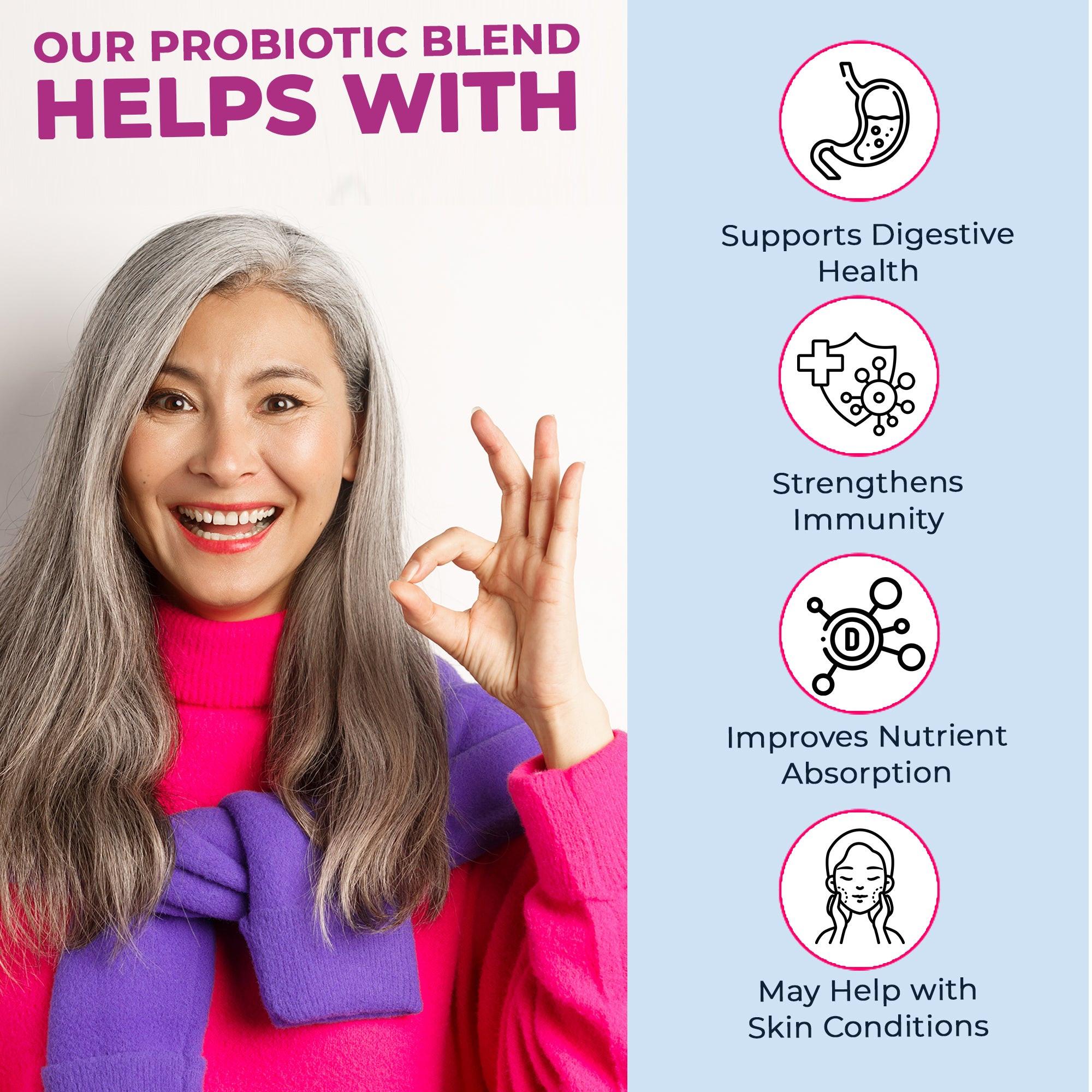 RychBiome by BugSpeaks - Probiotics Blend for Women Age 50+ (60 Capsules).