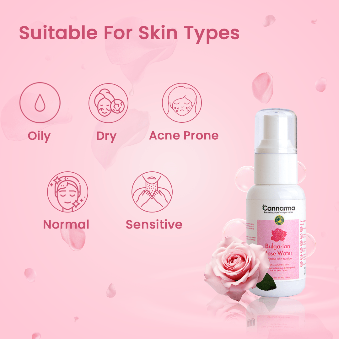 Cannarma Bulgarian Rose Water | Toner, Face Mist, Hair Spray- Skin Hydrating Spray.