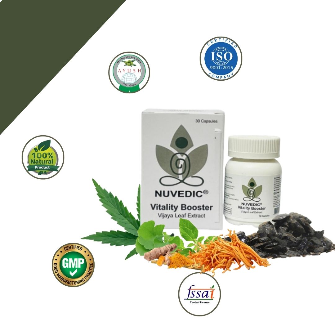 Nuvedic- Vitality Booster Vijaya Leaf Extract CapsulesVijaya capsuleNuvedic Vitality Booster Capsules - Ayurveda | Energy, Stress Relief